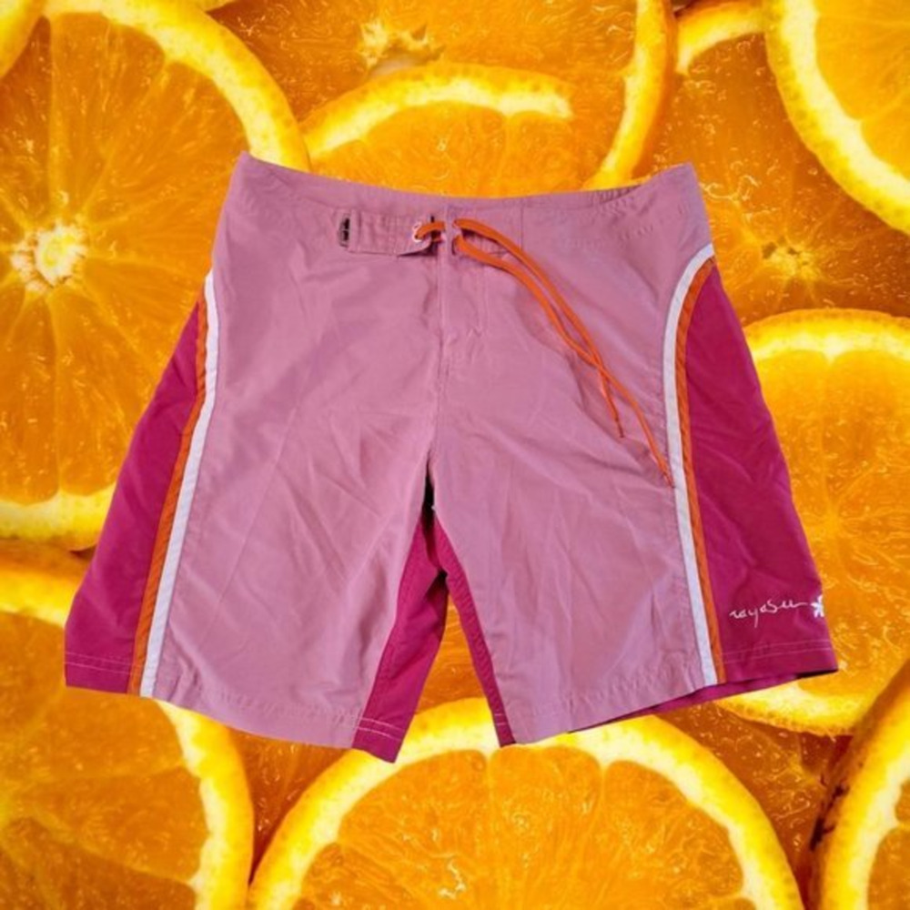Raya Sun Light and Dark Pink with Hook and Loop Fly and Tie Shorts
